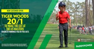 Tiger Woods 20/1 to make the cut Paddypower