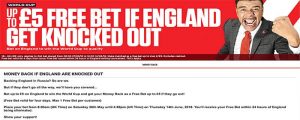 Free bet if England get knocked out