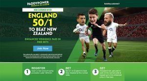 50/1 England to beat New Zealand enhanced odds