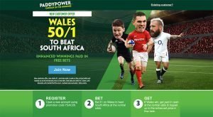 50/1 Wales to beat South Africa enhanced odds