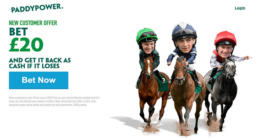 Horse racing money back offer at Paddypower