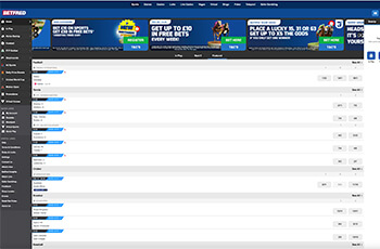 Betfred betting page